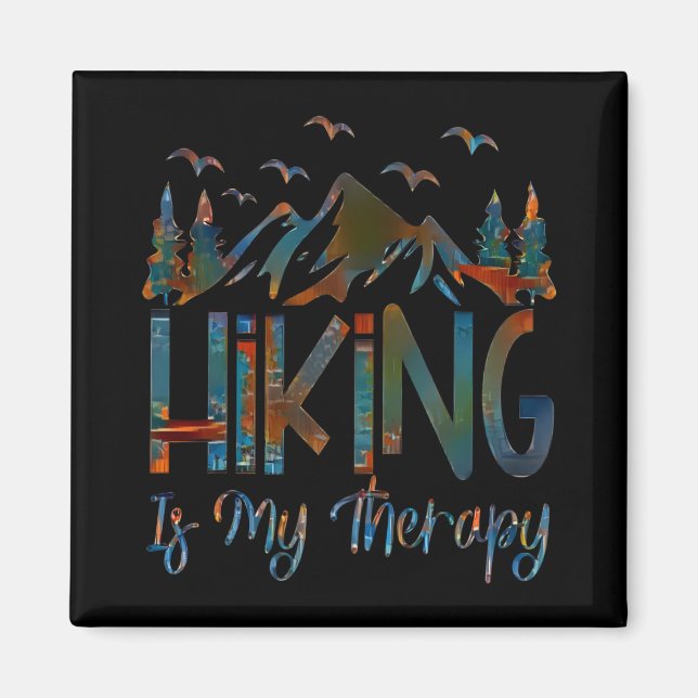 Wandern ist meine Therapie, sonniges Wandern Magnet (Vorne)