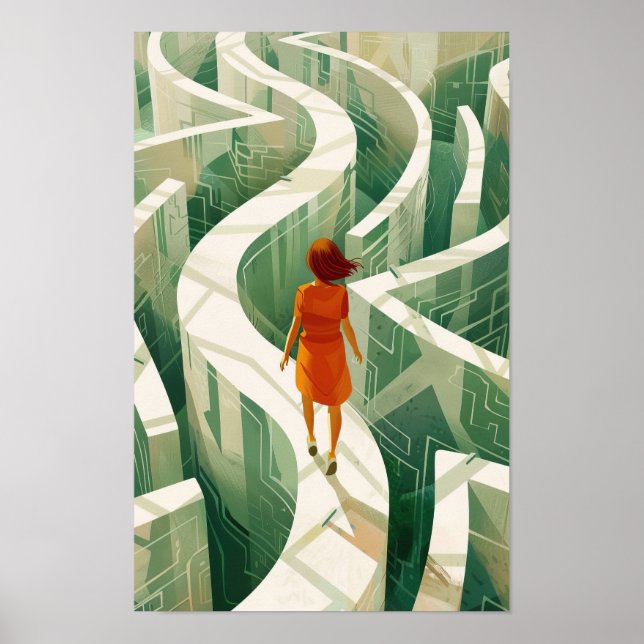 Wandern Maze Poster - Spaß und Herausforderung Maz (Vorne)