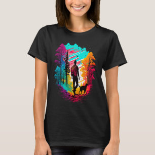 Wandern mit Hund Pilgern Camping Berge Gehen T-Shirt