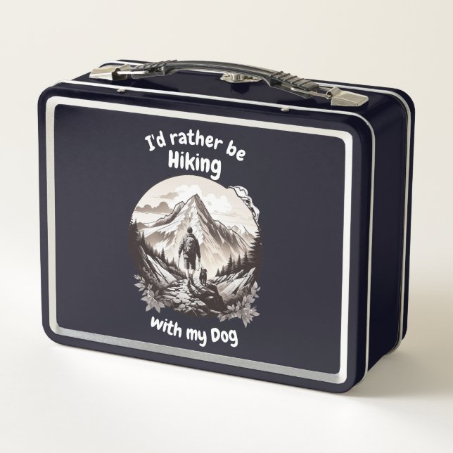 Wandern mit meinem Hund Metal Lunchbox (Rückseite)