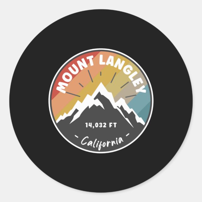 Wandern Monte Langley Runder Aufkleber (Vorderseite)