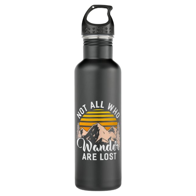 Wandern nicht alle, die wandern sind verloren edelstahlflasche (Vorderseite)