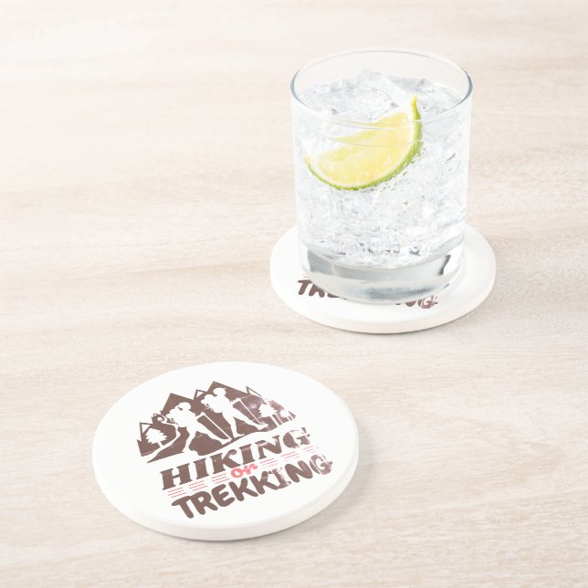 Wandern oder Trekking Getränkeuntersetzer (Seite)