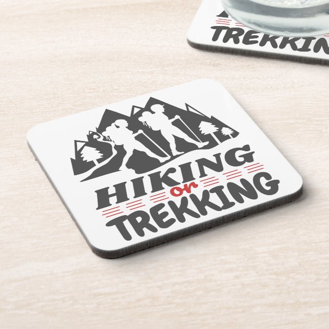 Wandern oder Trekking Getränkeuntersetzer (Linke Seite)