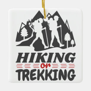 Wandern oder Trekking Keramikornament