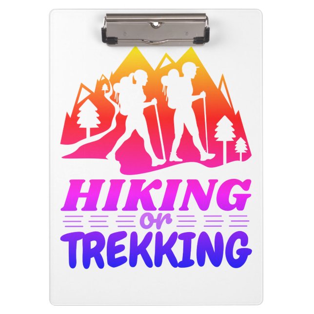 Wandern oder Trekking Klemmbrett (Vorderseite)