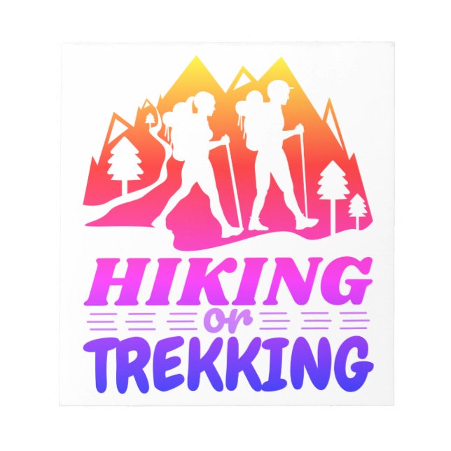 Wandern oder Trekking Notizblock (Vorderseite)