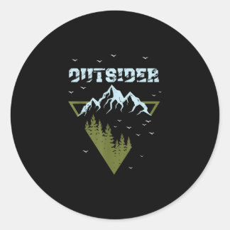 Wandern Outsider Sprichwort für die Berge Runder Aufkleber