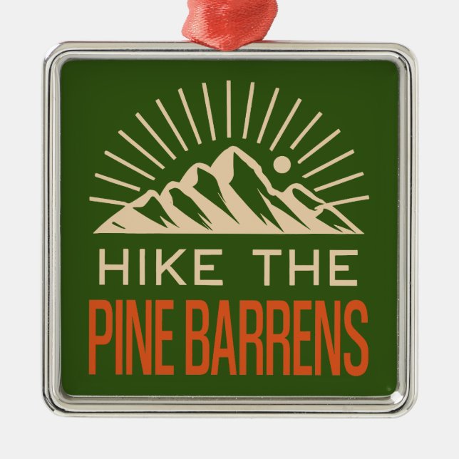 Wandern Pine Barrens New Jersey Sunburst Ornament Aus Metall (Vorne)