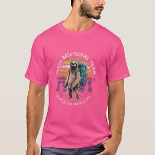 Wandern Retro Faultier Rucksack Team Abenteuer Out T-Shirt