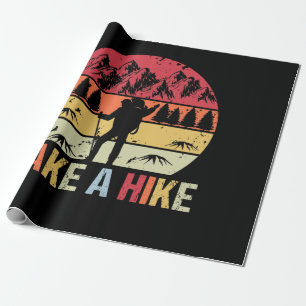 Wandern Retro Wandern im Freien Camping Natur Geschenkpapier