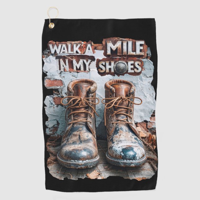 Wandern Sie eine Meile in meinen Schuhen - Inspira Golfhandtuch (Vorderseite)
