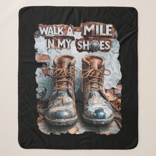 Wandern Sie eine Meile in meinen Schuhen - Inspira Sherpadecke (Vorderseite)