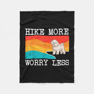 Wandern Sie mehr, sorgen Sie sich weniger Bichons  Fleecedecke