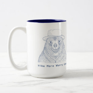 Wandern Sie mehr, sorgen Sie sich weniger / Lächel Zweifarbige Tasse