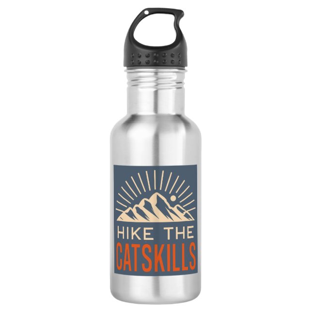 Wandern The Catskills New York Sunburst Edelstahlflasche (Vorderseite)