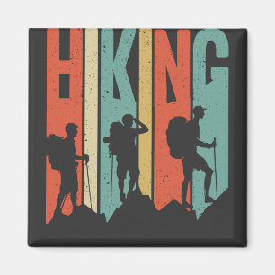 Wandern Themenabenteuer Shirt, Vintages Wandern Magnet