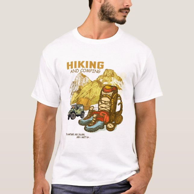 Wandern und Camping  T-Shirt (Vorderseite)