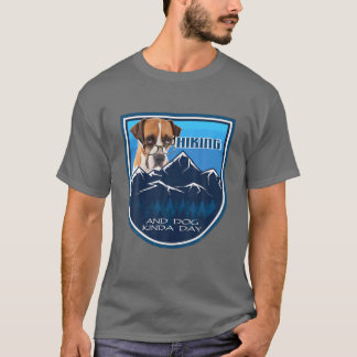 Wandern und Hund Kinda Day Boxer W Brille T-Shirt