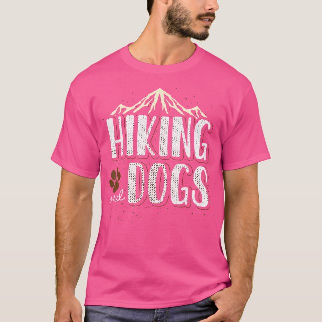 Wandern und Hunde Outdoor Mountain Wiker Hund Tier T-Shirt (Vorderseite)