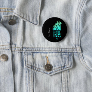 Wandern und Trekking Outdoor Vintage Waldgestaltun Button