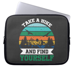 Wandern und Vintages Wandern im Retro Laptopschutzhülle