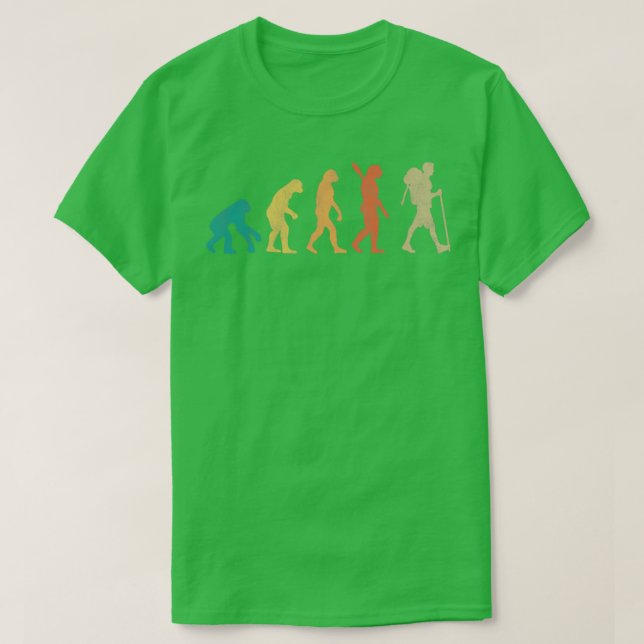 Wandern Vintag Männer Evolution T-Shirt (Design vorne)