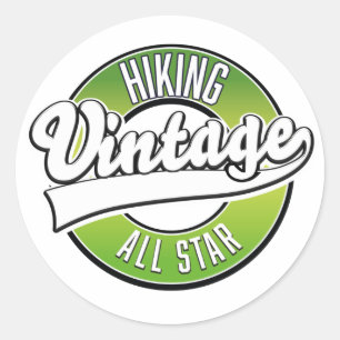 Wandern Vintage All-Star-Plakat Runder Aufkleber