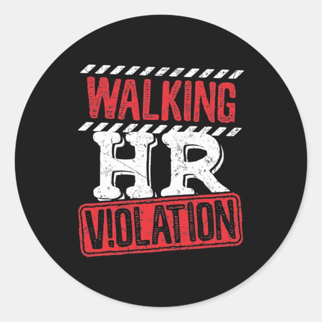 Wandern von Personalverletzungen Funny Office Co-W Runder Aufkleber (Vorderseite)