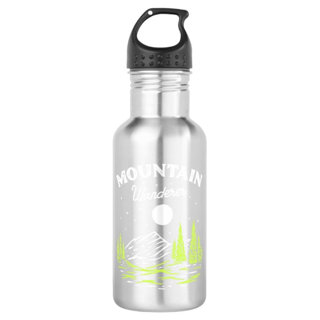 Wandern Wanderer Edelstahlflasche (Vorderseite)