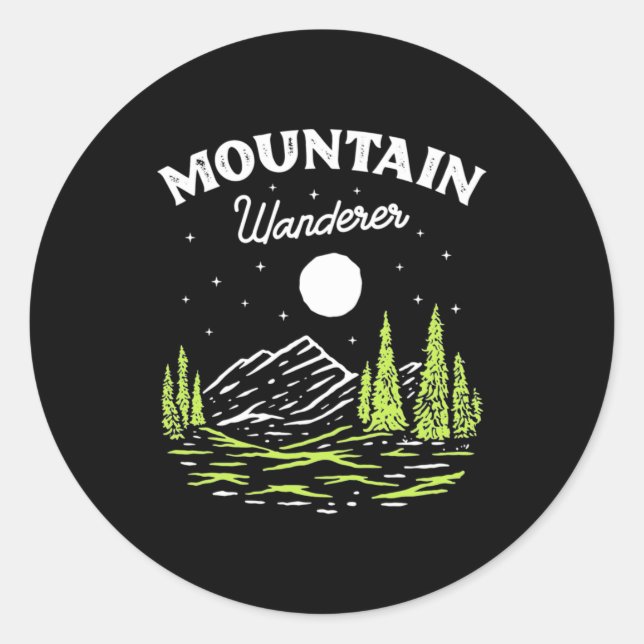 Wandern Wanderer Runder Aufkleber (Vorderseite)