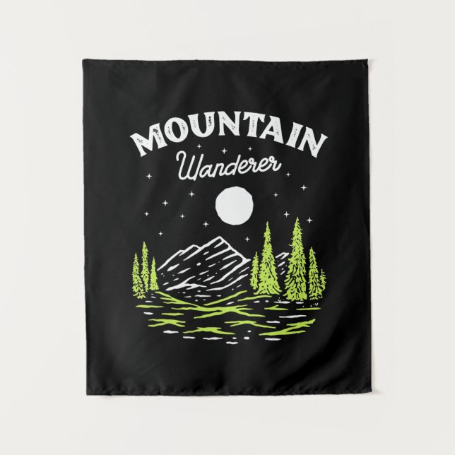 Wandern Wanderer Wandteppich (Vorderseite)