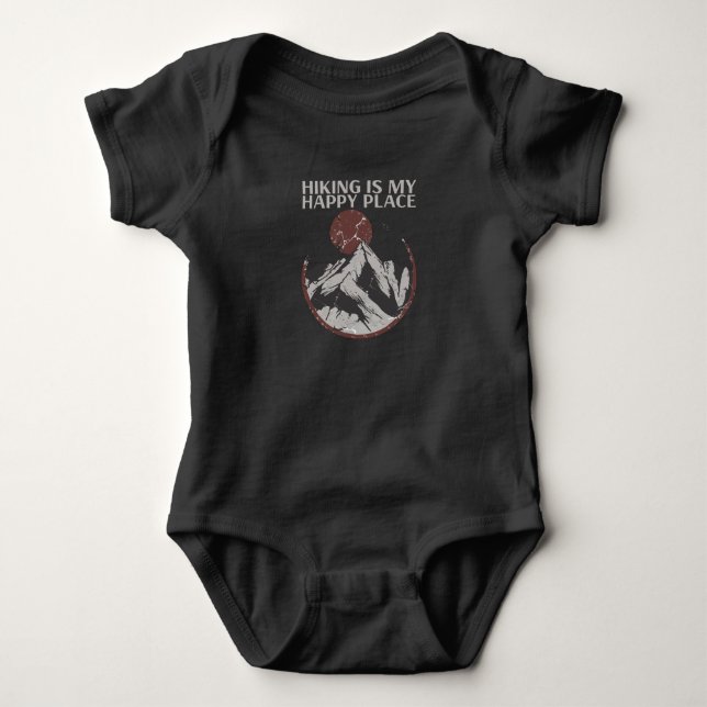 Wandern - Wandern ist mein glücklicher Ort Baby Strampler (Vorderseite)