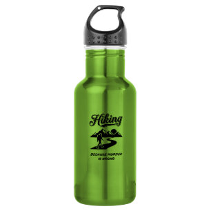 Wandern, weil Mord falsch ist - Lustiges Wander-Ge Edelstahlflasche