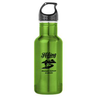 Wandern, weil Mord falsch ist - Lustiges Wander-Ge Edelstahlflasche