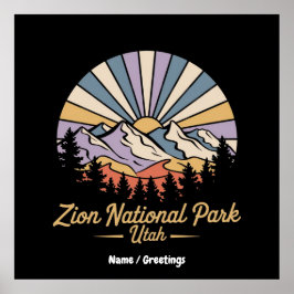 Wandern Zion Nationalpark California Poster