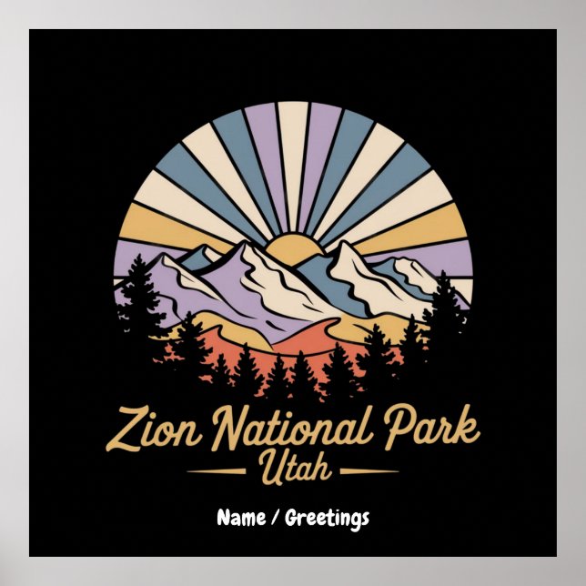 Wandern Zion Nationalpark California Poster (Vorne)
