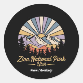 Wandern Zion Nationalpark California Runder Aufkleber