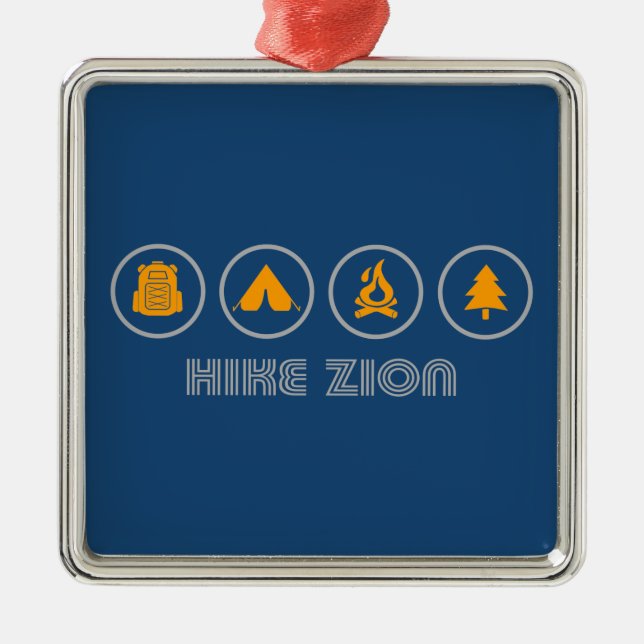 Wandern Zion Nationalpark Ornament Aus Metall (Vorne)