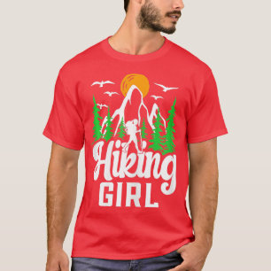 Wandernde Frau Wandern Rucksacktour Natur Wandernd T-Shirt