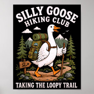 Wandernde Gans lustiger Wanderer Humor wandern Män Poster