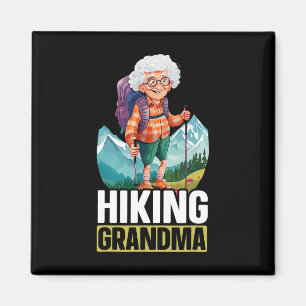Wandernde Oma Bergsteigen Wanderin Großmutter Magnet