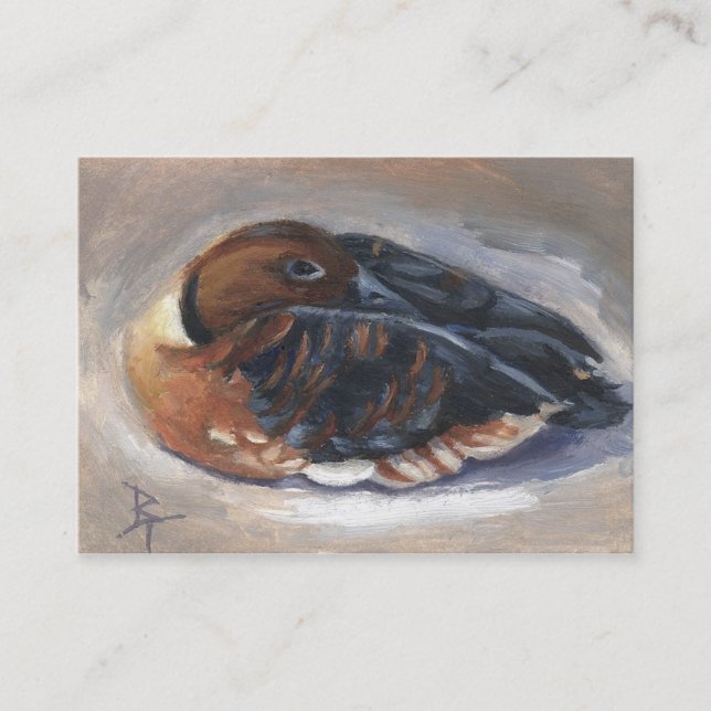 Wandernde pfeifende Ente aceo Kunst-Karte Visitenkarte (Vorderseite)