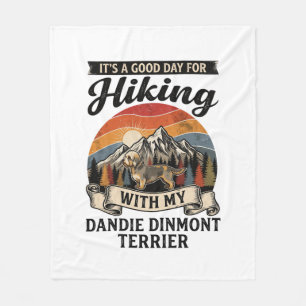 Wandernder Dandie Dinmont Terrier Hund Berg Retro Fleecedecke