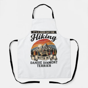 Wandernder Dandie Dinmont Terrier Hund Berg Retro  Schürze