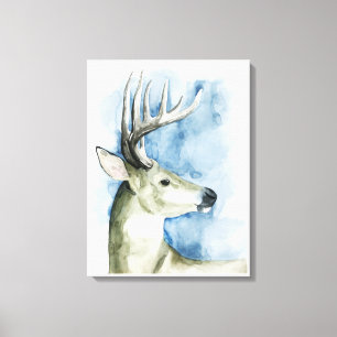 Wandernder Hirsch - Aquarell Leinwanddruck