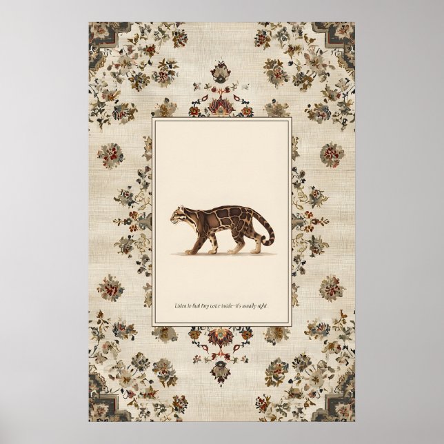 Wandernder Nebelparder Poster Druck Neutral (Vorne)
