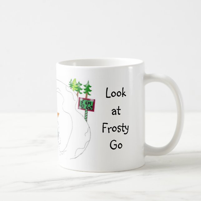 Wandernder Schneemann Kaffeetasse (Rechts)