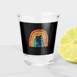 Wandernder Wanderer Retro Schnapsglas