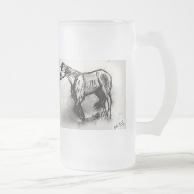 Wanderndes Pferd Mattglas Bierglas (Rechts)